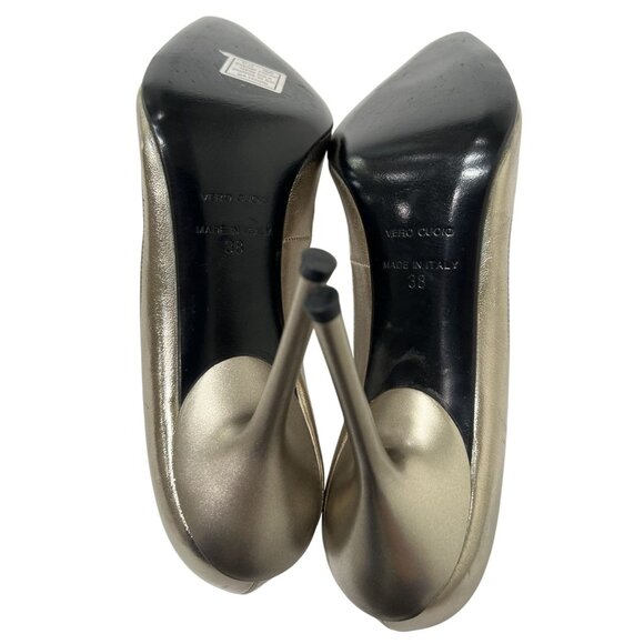 Vintage Jean Paul Gaultier Ankle Strap Pumps in Pewter With Fur Lining - Picture 8 of 10